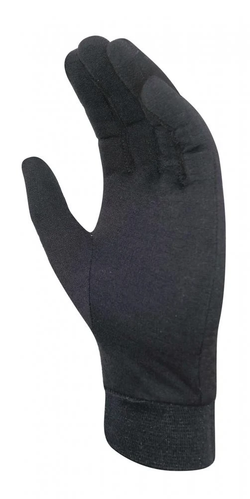 CHIBA Seiden Handschuh - Unterziehhandschuh schwarz XL, Touchfinger, extra leicht