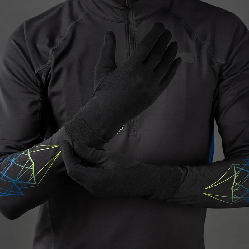 CHIBA Seiden Handschuh - Unterziehhandschuh schwarz XL, Touchfinger, extra leicht