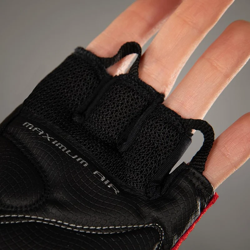 CHIBA Cool Air - Radhandschuhe kurz Finger, rot, Größe L, atmungsaktiv mit Gelpolster