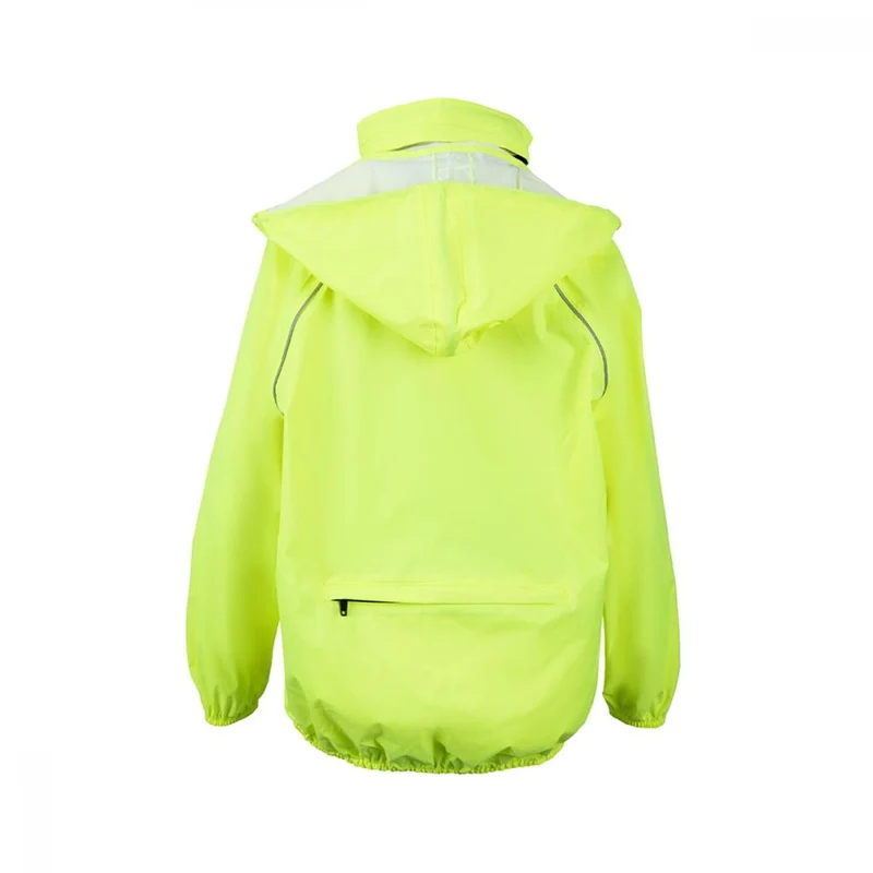 Chiba Regenjacke Rain Kids neongelb Größe S - wasserdichte Kinder-Fahrradjacke mit reflektierenden Elementen, atmungsaktiv, winddicht, leicht und kompakt verstaubar
