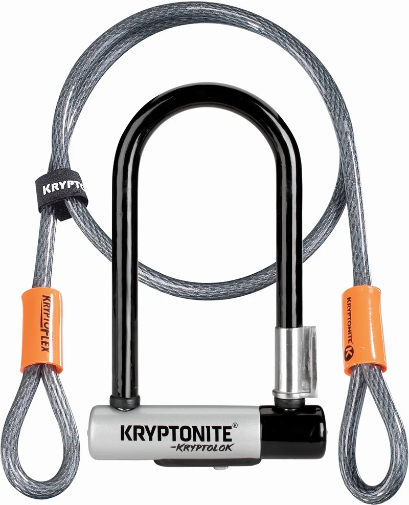 Kryptonite KryptoLok Mini 7 inkl. Flex-Cable, inkl. FlexFrame-Halterung Bügelschloss