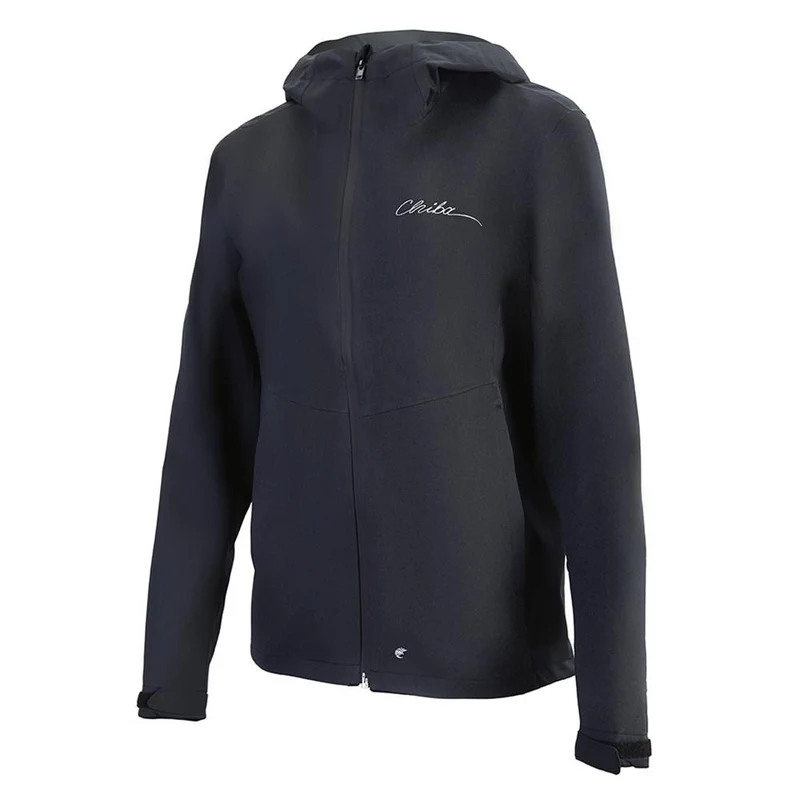 CHIBA Rainjacket Damen - wasserdicht, winddicht, atmungsaktiv, reflektierendes Logo, Größe S, schwarz