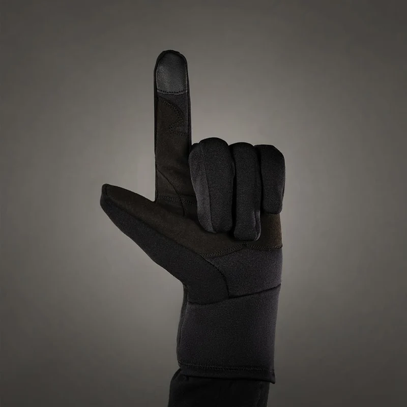 CHIBA Polarfleece Titan - Radhandschuhe schwarz S, winddicht, warm, Touchfunktion
