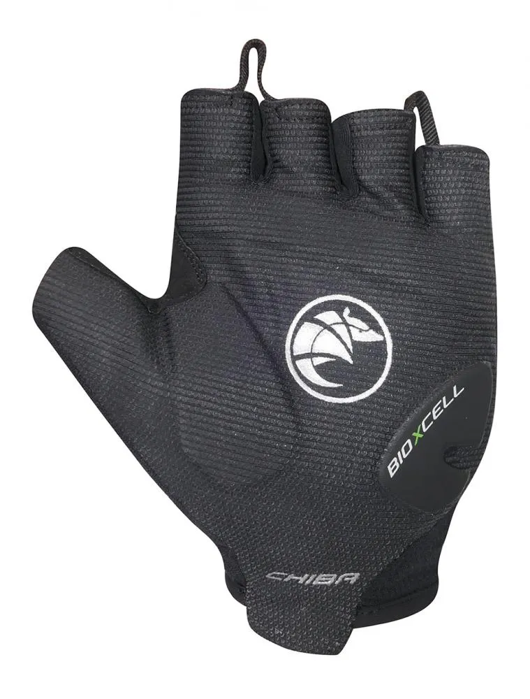 CHIBA BioXCell Road - Radhandschuhe kurz, XS, schwarz, ergonomische Gelpolsterung