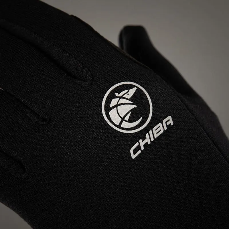 CHIBA Polarfleece - Radhandschuhe schwarz XL mit Touchfunktion und Silikondruck