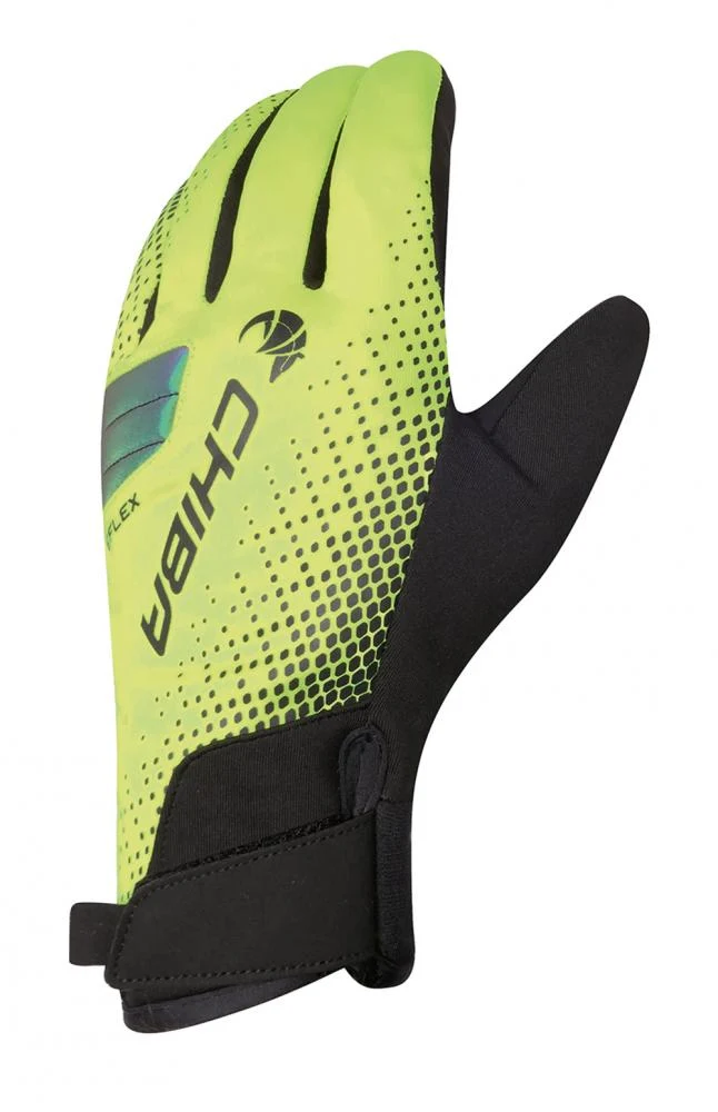 CHIBA BioXCell Warm Winter - wasserdichte Winter-Radhandschuhe, neongelb, S