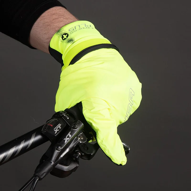 CHIBA Express+ - Radhandschuhe S neongelb, wind- & wasserdicht, Gelpolster