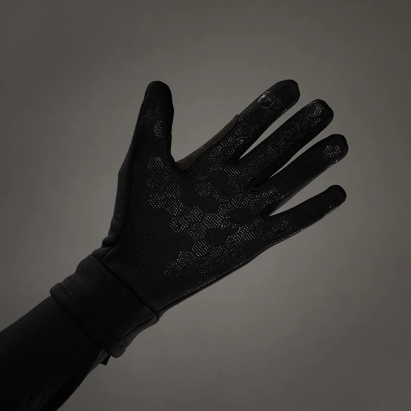 CHIBA Polarfleece - Radhandschuhe XS schwarz, Polartec-Fleece, Touchfinger, Silikondruck