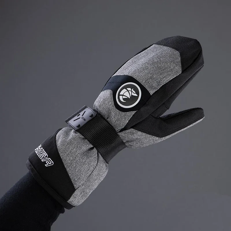 CHIBA Board Mitten - wasserdichte Primaloft Winter-Handschuhe, Größe 7, Hlgrau/weiß