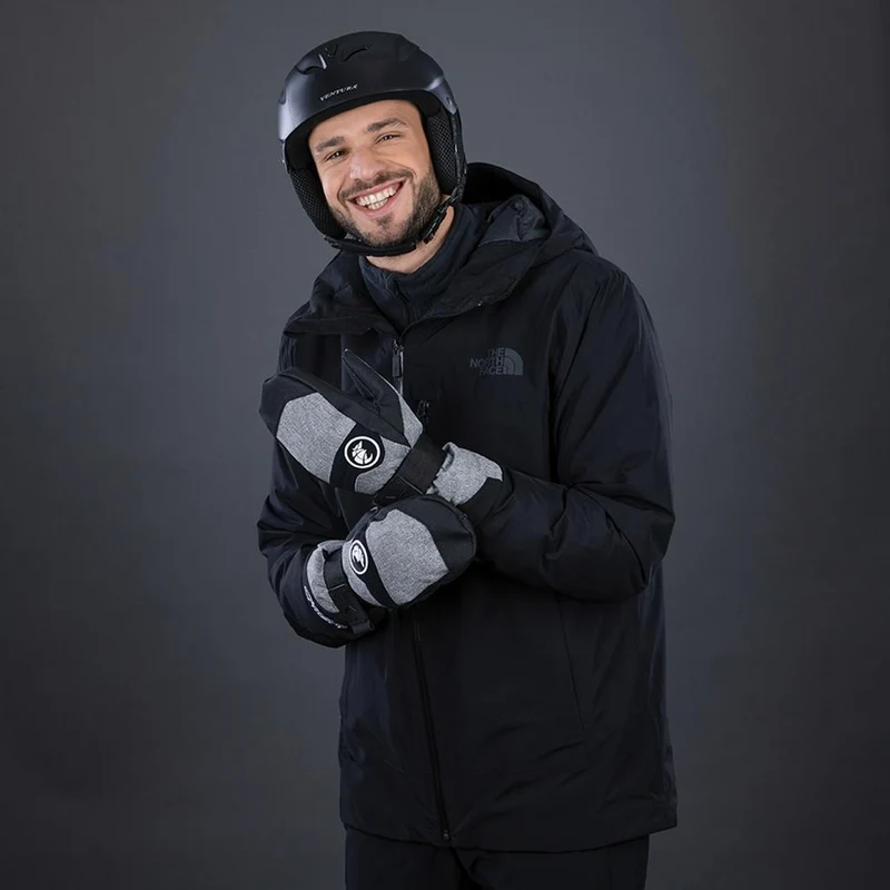 CHIBA Board Mitten - wasserdichte Primaloft Winter-Handschuhe, Größe 7, Hlgrau/weiß