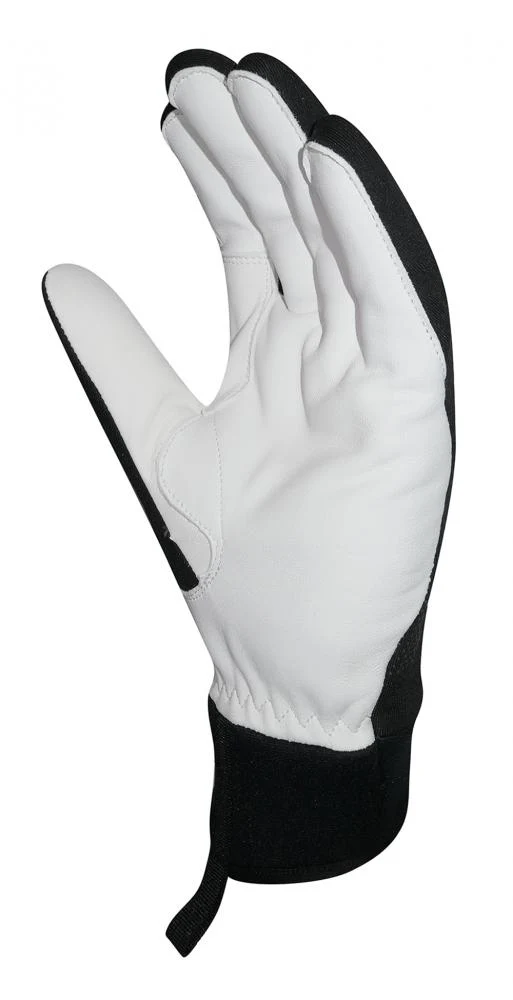CHIBA Bernina - winddichte Radhandschuhe, Softshell, Nappa-Leder, Größe 7, sz/weiß