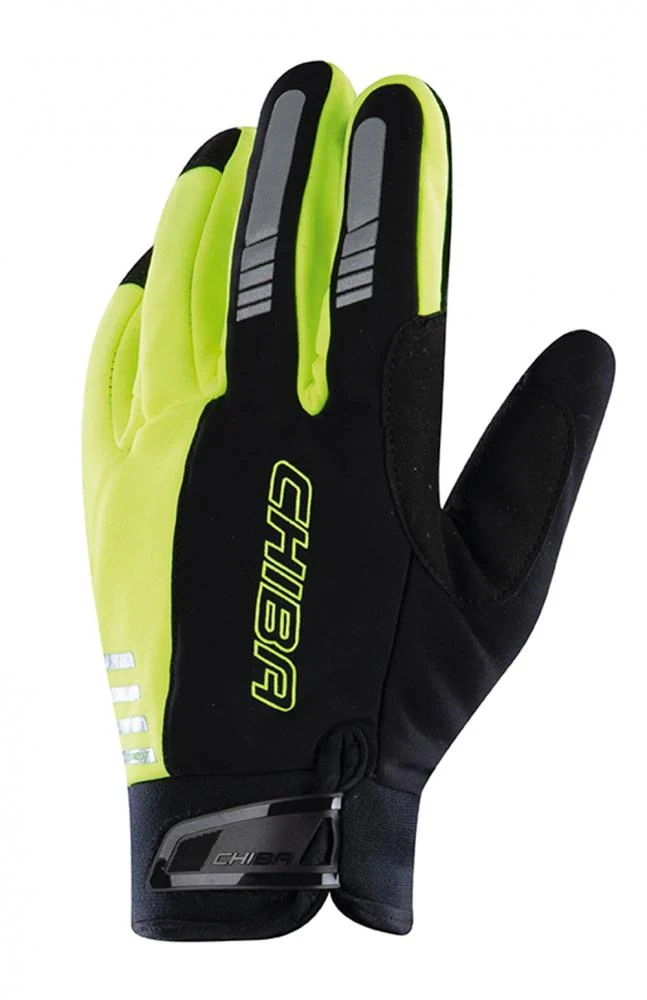 CHIBA Competition Plus - Radhandschuhe neongelb, winddicht & atmungsaktiv, Größe 6,5