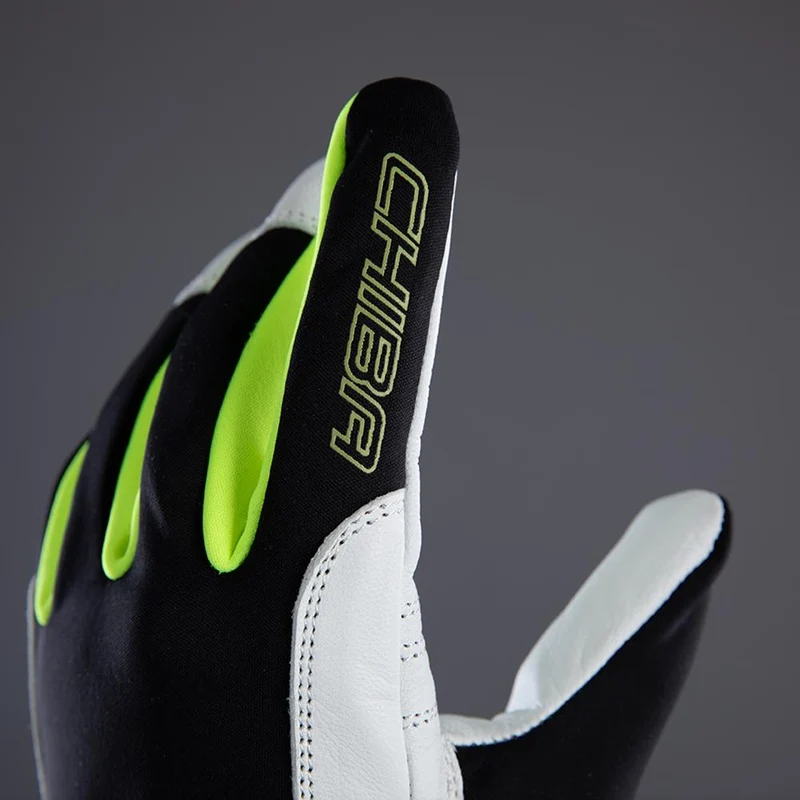 CHIBA Nordic Plus - winddichte, atmungsaktive Radhandschuhe sz/neongel, Gr. 7