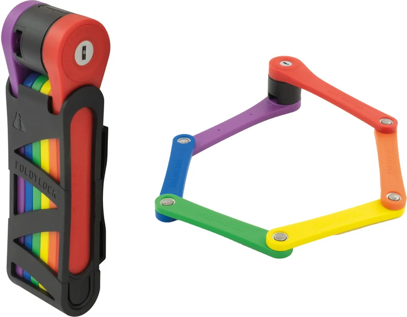 Voxom Fahrradschloss Faltschloss 85 Compact regenbogen