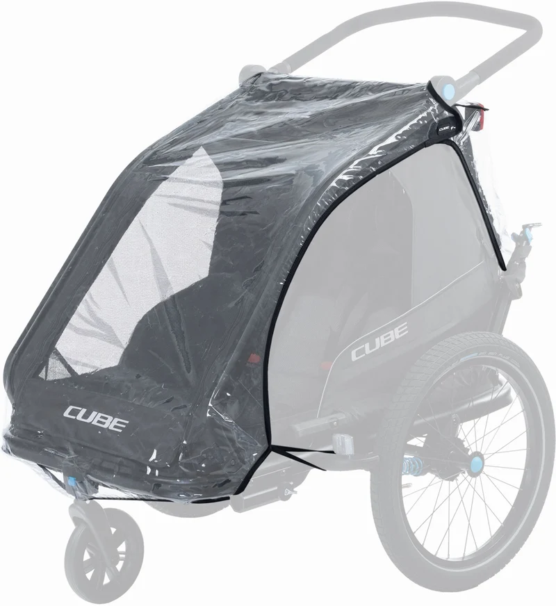 Cube Regenschutz für Kinder Fahrradanhänger Double CMPT transparent