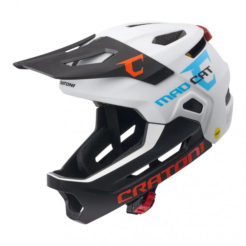CRATONI MadCat MIPS Kinder-Fullface-Helm S-M 49-56 cm white-black matt