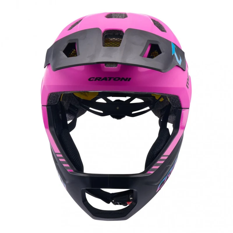 Cratoni MadCat MIPS Kinder-Fullface-Helm - pink-schwarz matt