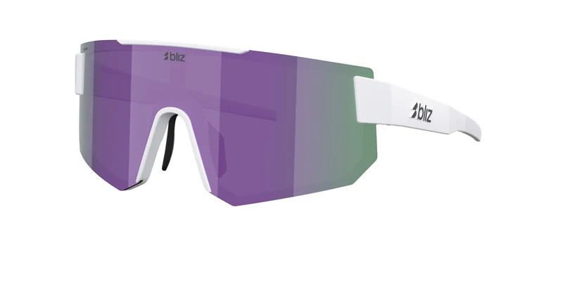 Bliz Sonnenbrille P005/Mattweiß/Rauchglas/Verspiegeltes Lila