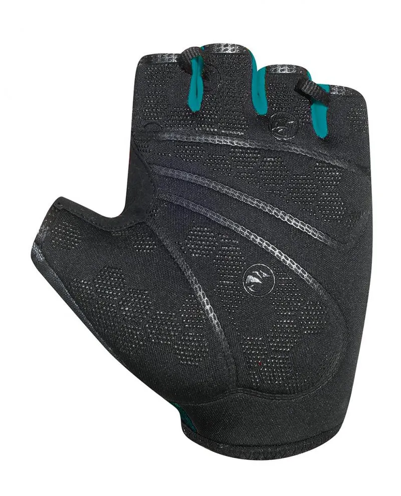 CHIBA Solar II - Fahrradhandschuhe kurz, schwarz/petrol, Größe M, atmungsaktiv