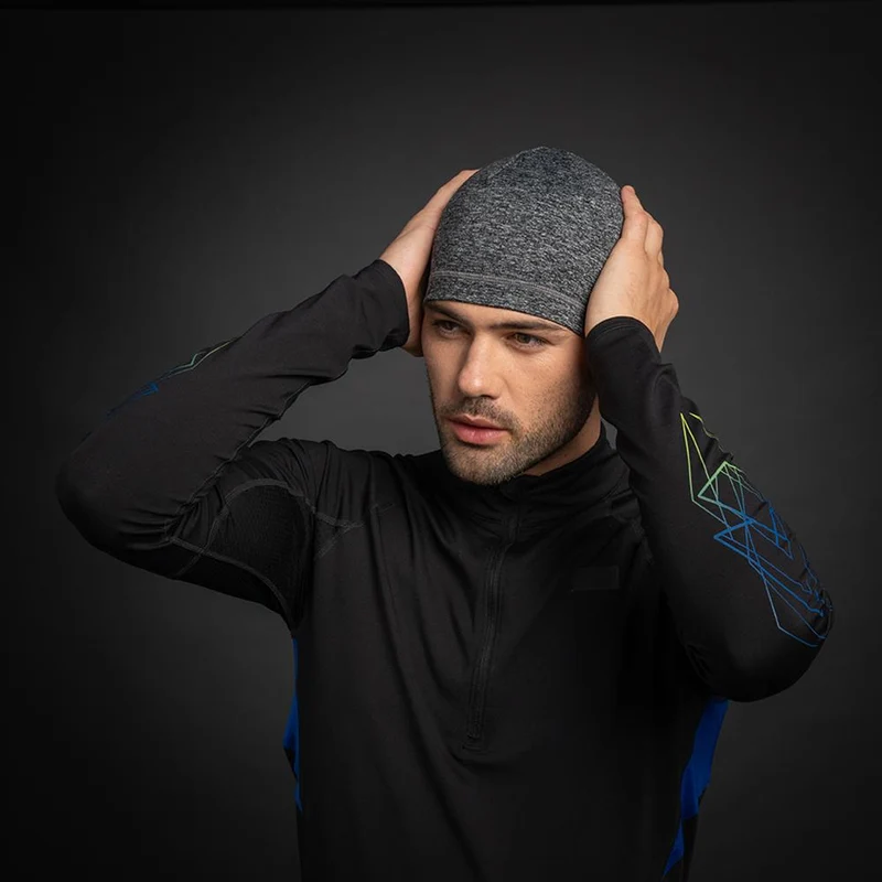 CHIBA Mütze Pro Man - Thermostretch, reflektierend, S/M, hellgrau