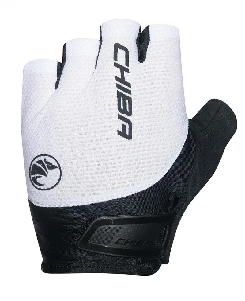 CHIBA Gel Air - Radhandschuhe kurz, weiß, Größe M, atmungsaktiv mit Gelpolster