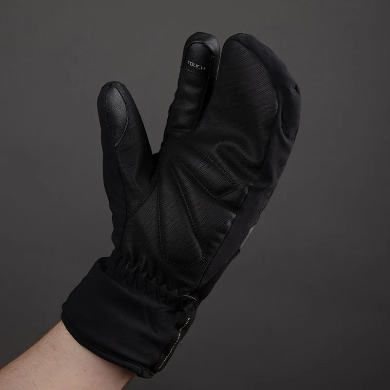 CHIBA Alaska Pro - wasserdichte Lobster Winter-Radhandschuhe, schwarz, Größe S