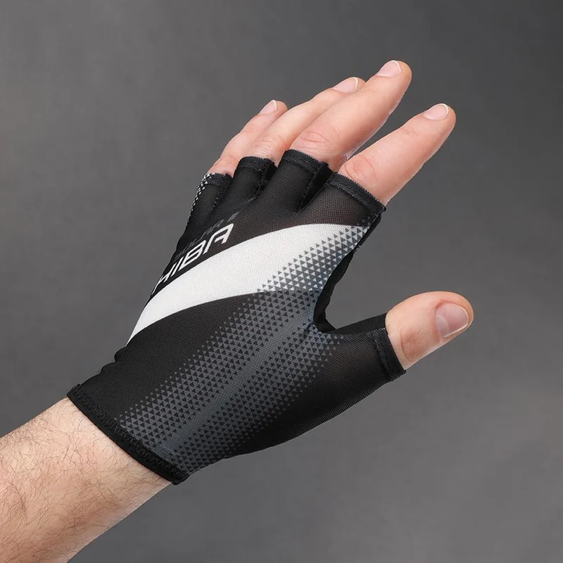 CHIBA Solar II - Radhandschuhe kurz, schwarz/schwarz, Größe L, atmungsaktiv