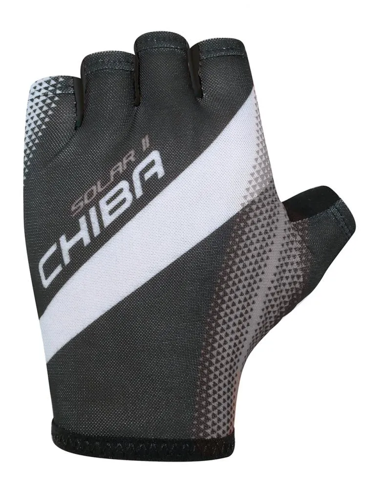 CHIBA Solar II - Radhandschuhe kurz, schwarz/schwarz, Größe M, atmungsaktiv