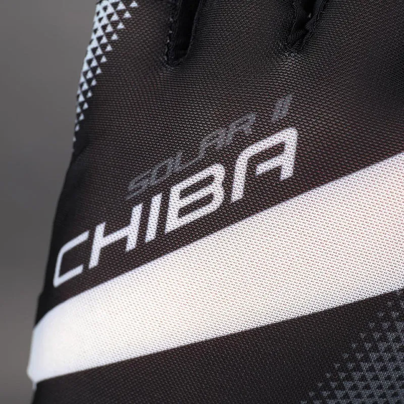 CHIBA Solar II - Fahrradhandschuhe kurz, schwarz/schwarz, XL, atmungsaktiv