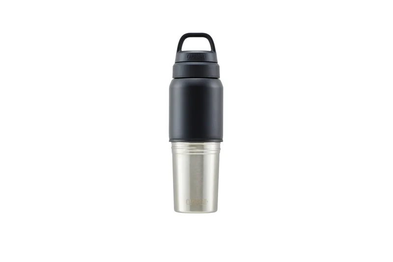 B-Ware - QIO Thermobecher 500ml Edelstahl mit integriertem Becher by Camelbak schwarz (Gebrauchtware)