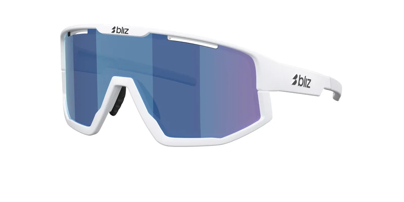 Bliz Fusion Sonnenbrille/Mattweiß/Rauchglas/Mehrfarbig Blau