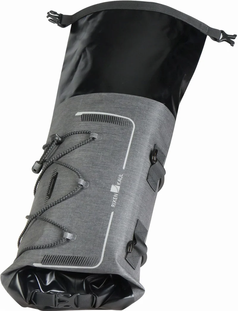 KLICKfix Bikepack Waterproof Lenkertasche grau/schwarz 6 - 12 L