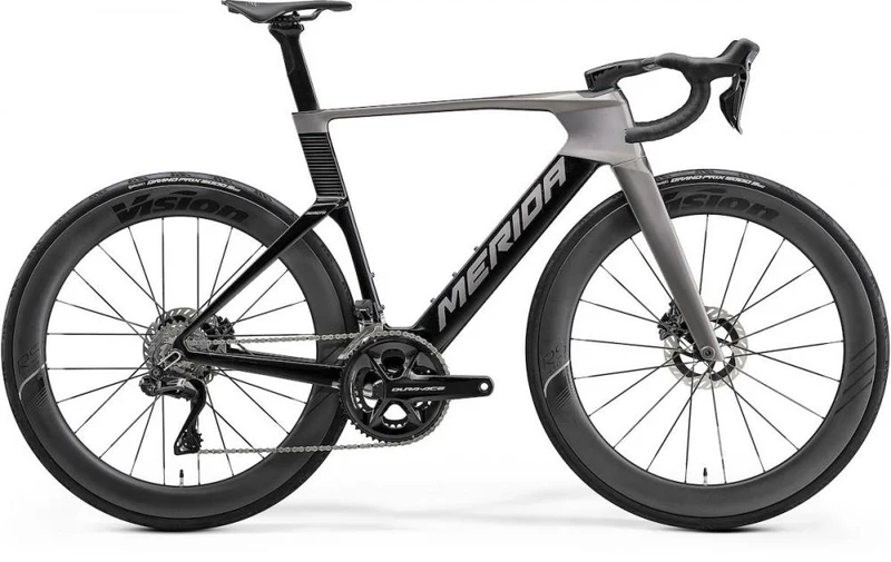 Merida REACTO TEAM Aero-Rennrad Carbon - Größe XXS, Slate Grey Black, Shimano Dura-Ace Di2, Vision Metron 60 RS