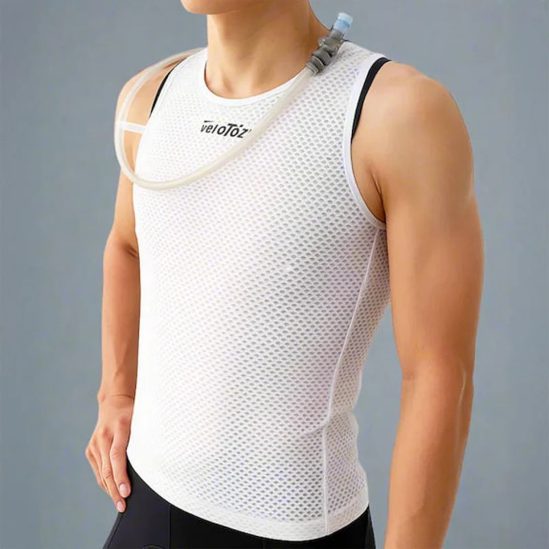 VeloToze Funktionsweste Hydro Vest XL Weiß - aerodynamische Trinkweste mit Kühlfunktion
