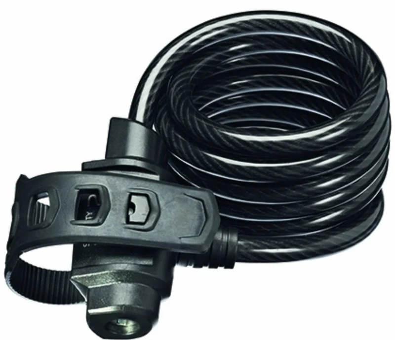 Trelock SK 322 FIXXGO Spiralkabelschloss PLC schwarz 180 cm