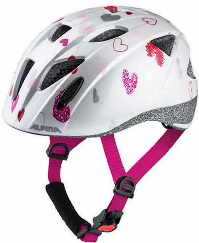 Alpina Ximo Kinder-Helm white hearts gloss