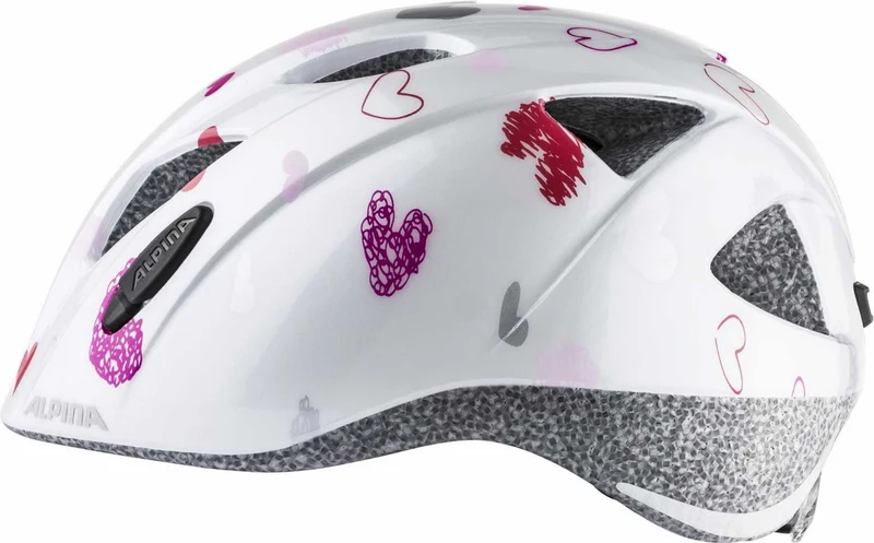 Alpina Ximo Kinder-Helm white hearts gloss