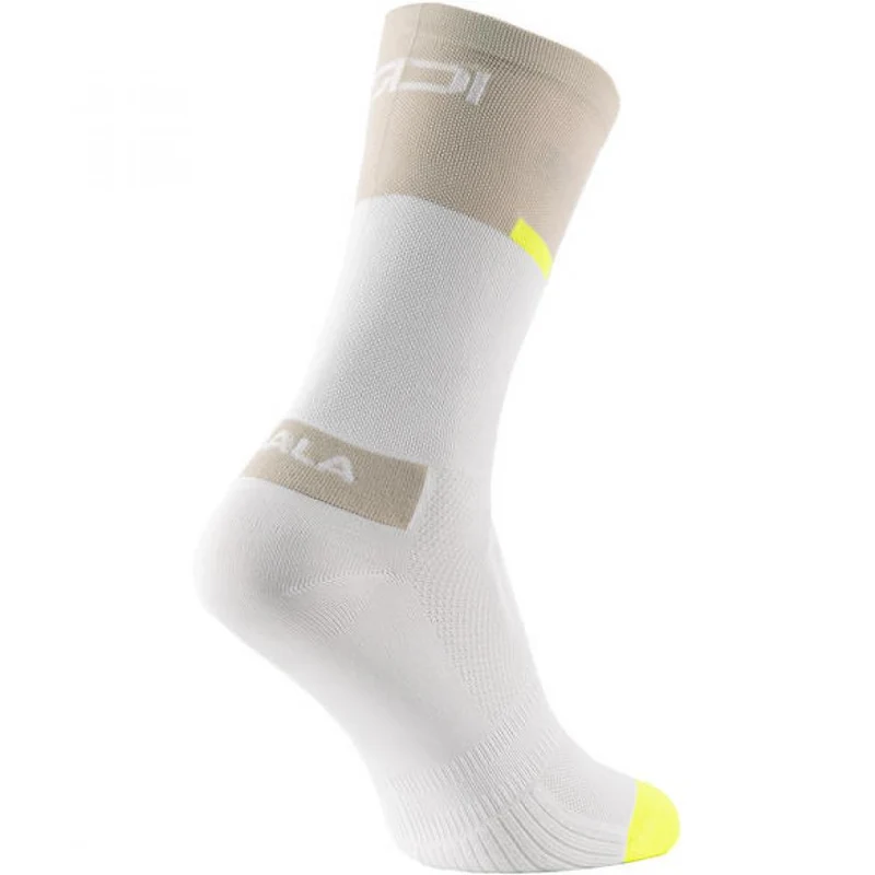Sidi Socken NEO white sand 44-46 Weiß/Braun - atmungsaktive Radsocken mit Q-Skin