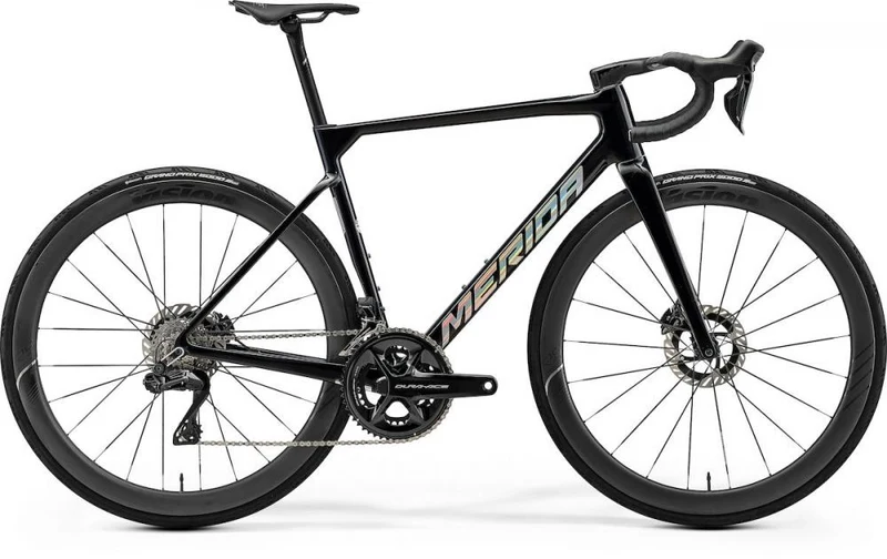 Merida Scultura Team CF5 Rennrad M Metallic Black Flash BCP, Carbonrahmen, Shimano Dura-Ace Di2, ca 6,6 kg