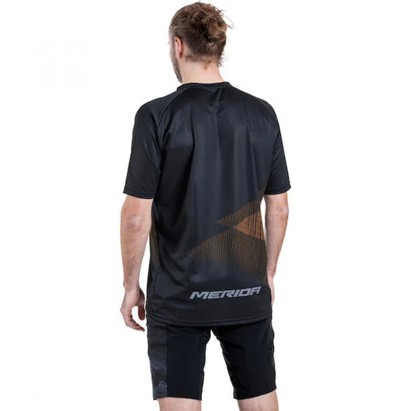 Merida Trikot MTB STRIPE XS Schwarz/orange - robustes MTB-Trikot in moderner Ausführung