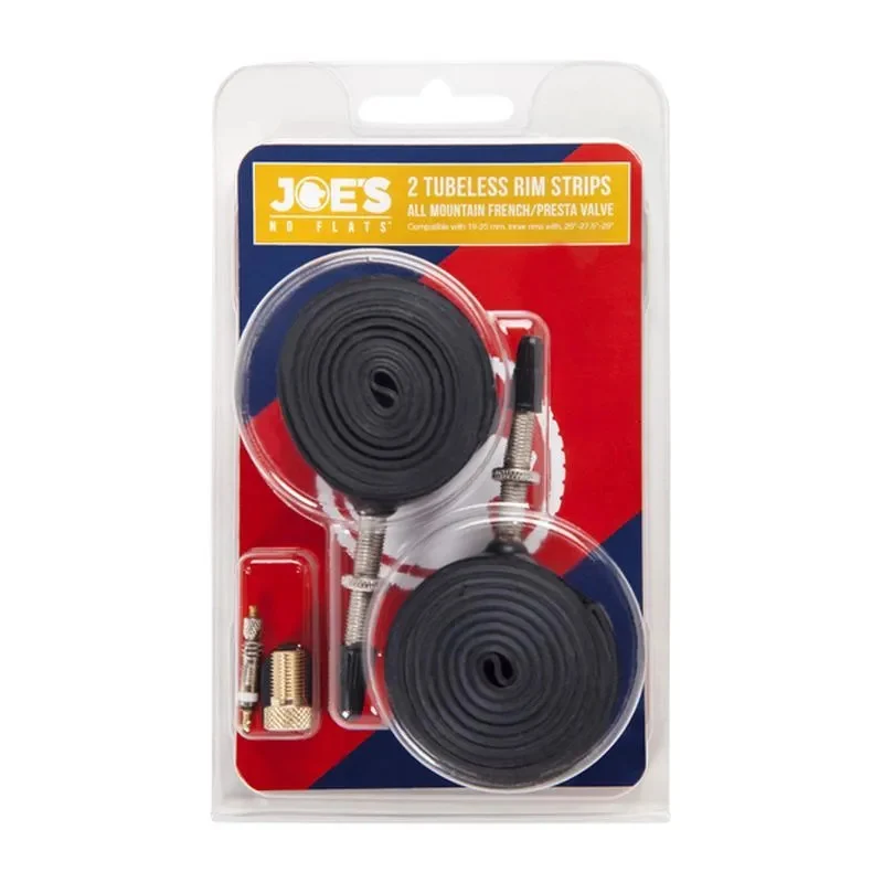 Set 2 Flats Joe's Presta Ventil 19/25mm Gelb Schwarz
