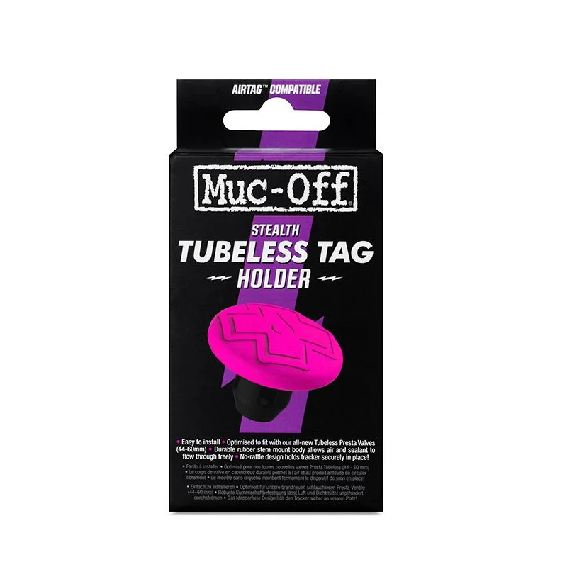 Halter Muc-Off Tubeless Secure Tag Apple AirTag Locator Ventil Tubeless Schwarz