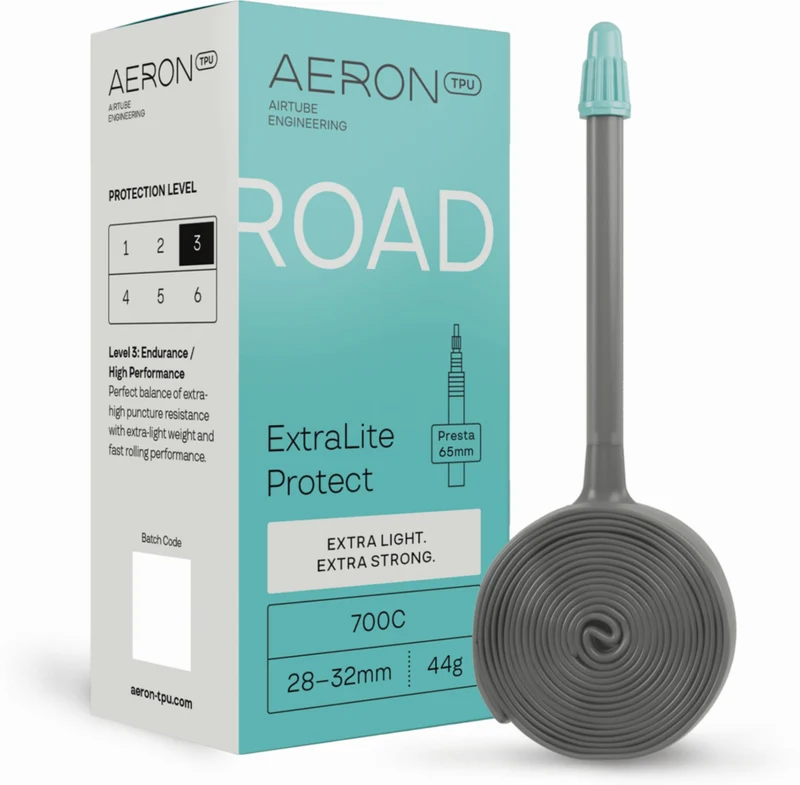 Aeron/TPU Road - ExtraLite Protect 23–28 mm Schlauch 28" black Ventil SV