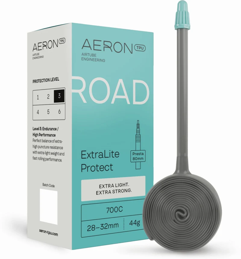 Aeron/TPU Road - ExtraLite Protect 23–28 mm Schlauch 28" black Ventil SV
