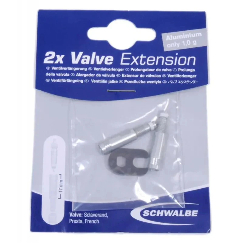 Schwalbe Presta Ventilverlängerung Abnehmbar Aluminium 17mm Grau