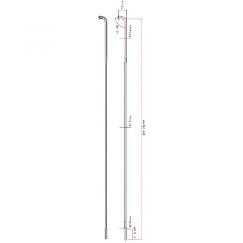 DT Swiss Speiche Alpine III 2.34 / 1.8 / 2.0 252 mm silber - extrem robuste E-Bike- & Tandem-Speiche