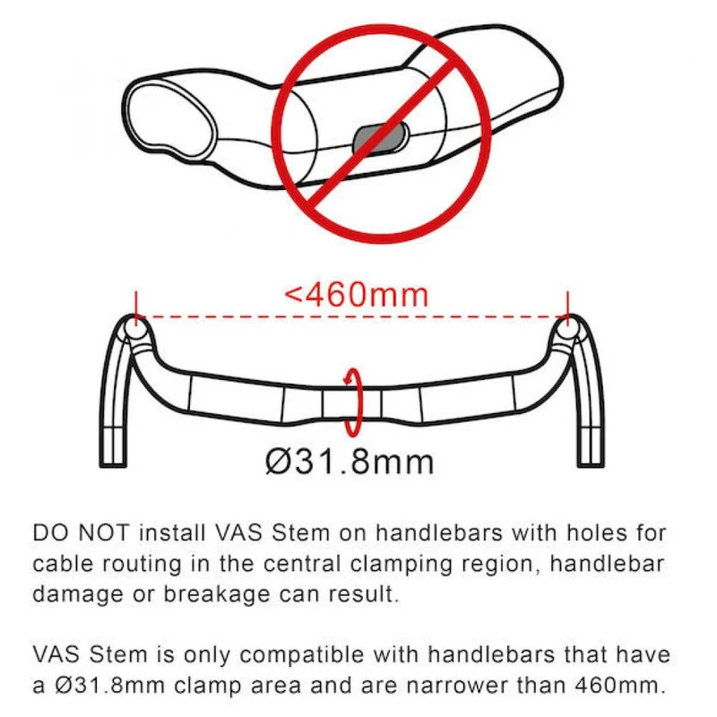FSA Vorbau Non-Series AGX VAS -6° 31,8 x 100 mm schwarz - vibrationsdämpfender Bike-Vorbau