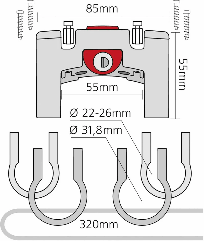 KLICKfix Lenkeradapter mit Schloss Universal schwarz