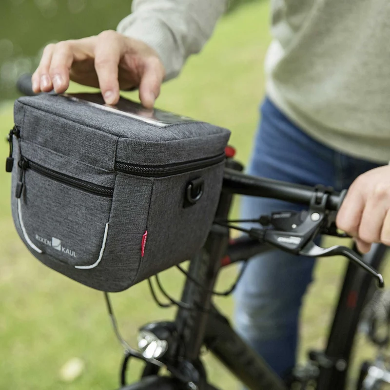 KLICKfix Aventour Compact City Lenkertasche grau
