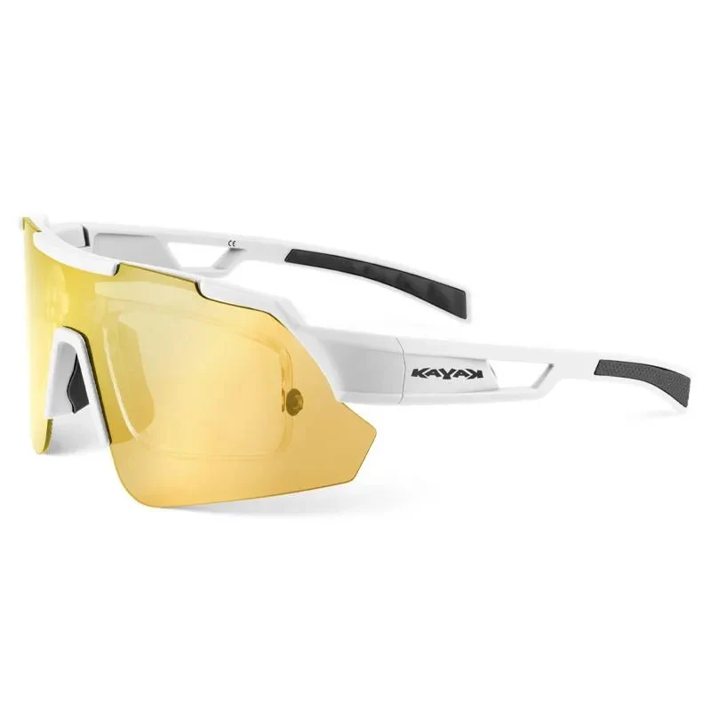 Sonnenbrille Kayak 3001 Weißer Rahmen/Gold Linse